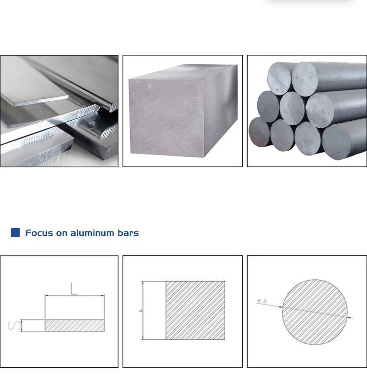 2A11 2024 3003 5052 5083 6061 6063 7075 Customized Anodizing Extruded Alloy Aluminum Rod Aluminium Round Bars