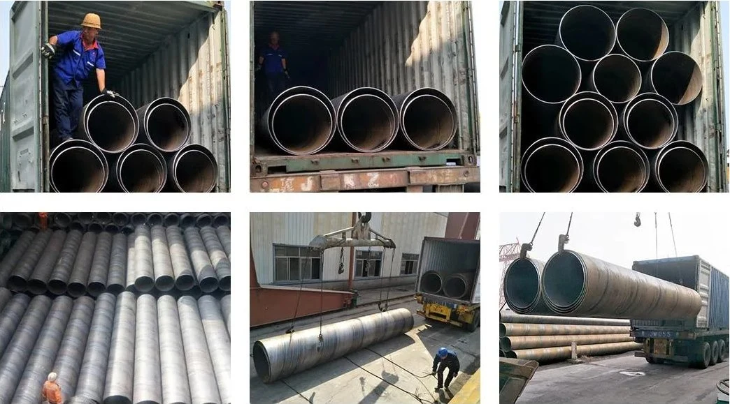 ASTM A106 A36 A53 Spiral Welded Black Mild Carbon Steel Tube Round Rectangle SSAW Sawl API 5L CS ERW Welded Steel Pipe