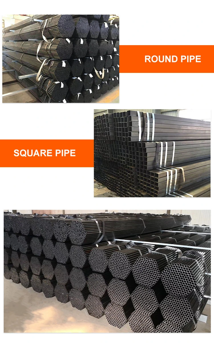 ERW Steel Square Steel /Round Welded Black EMT Pipe Round Tube