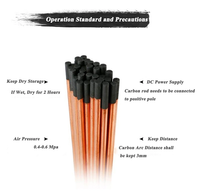 Copper Clad Pointed Arc Gouging Rods 4mm, 6mm, 8mm, 10mm, 12mm, 13mm, 15mm, 17mm, 16mm, 19mm 20mm...High and Direct Current