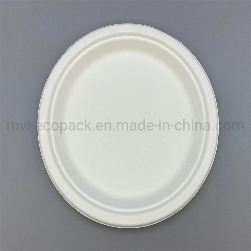 Wholesale Disposable Bagasse Biodegradable Tableware 8.6inch Round Plate