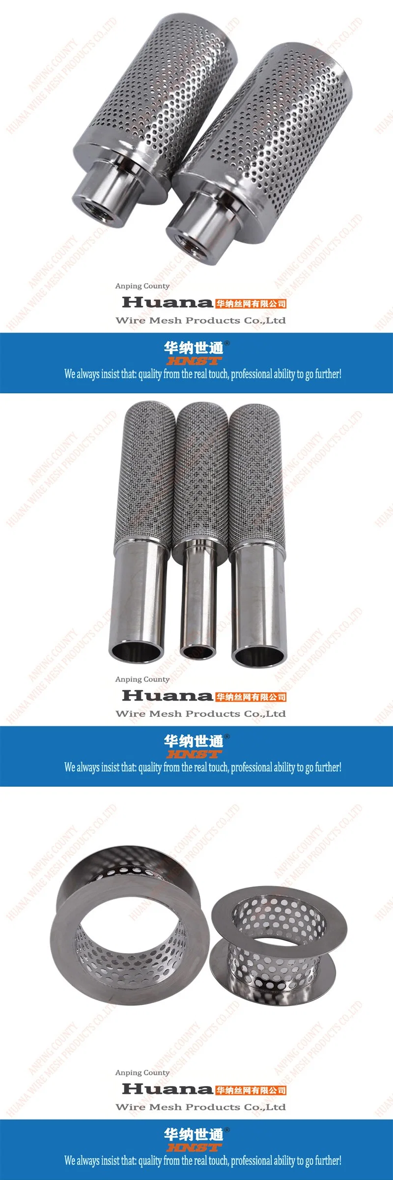 Custom Size 3 5 6 8 12 18 30 Inch Stainless Steel Perforated Cylinder Filter Pipe Tube