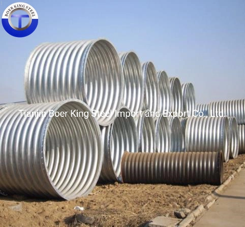 ASTM A500 Ss400 Corrugated Galvanized Steel Culvert Galvanized Round Tube Corrugated Gi Culverts Steel Tube