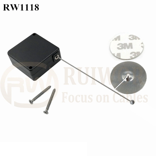 RW1118 Square Retail Security Tether Plus Dia 38mm Circular Sticky Metal Plate Used in Security Solutions