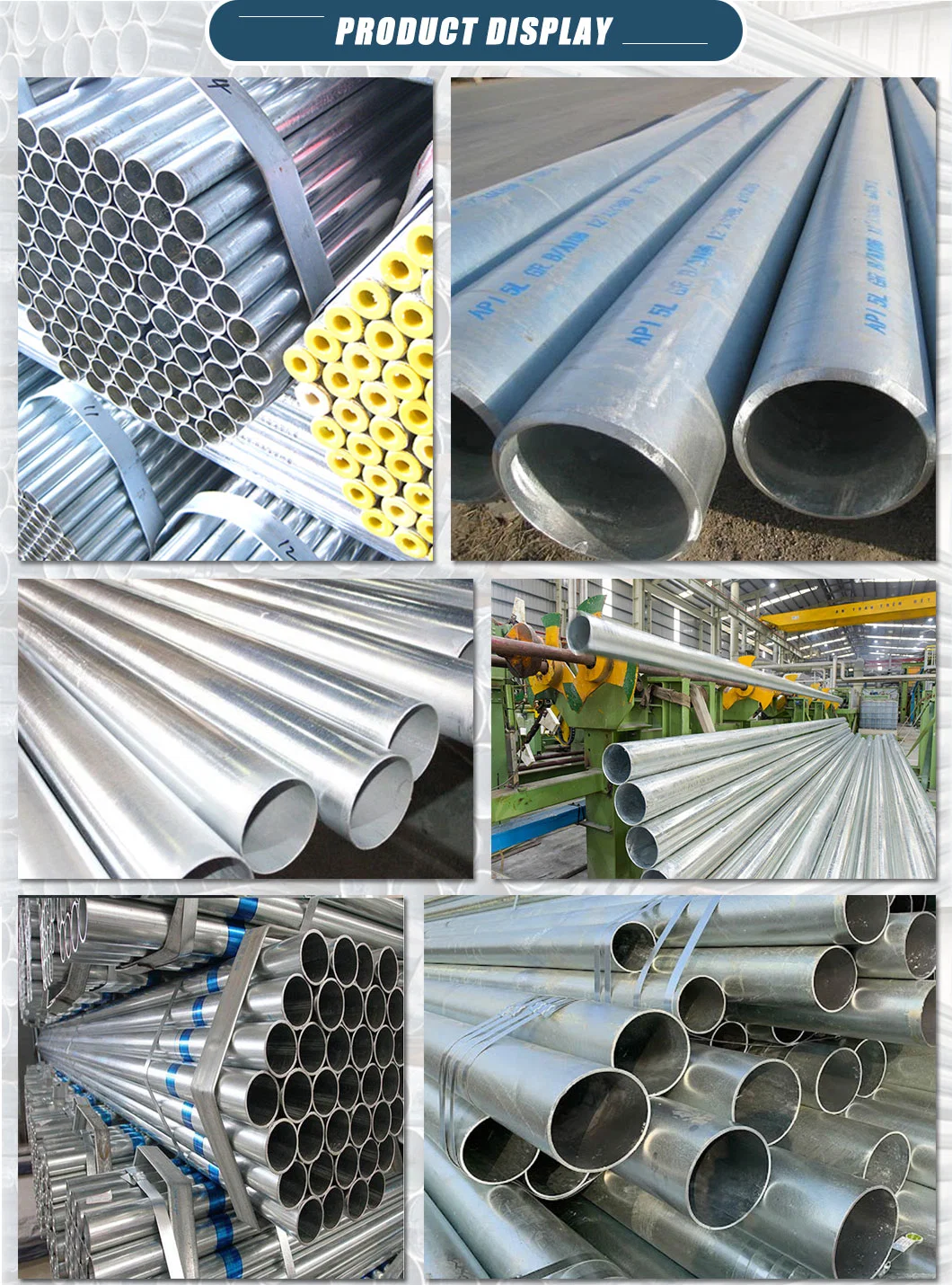 Building Material Steel Pipe Galvanized/Welded/Black/Seamless/Stainless Round Tube/Pipe for Construction
