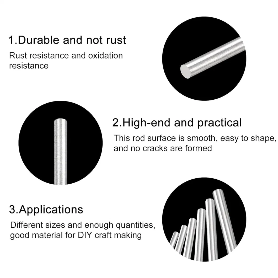 AISI 1080 Steel Rod 3mm 4mm 8mm 304 Round Ground Polished Rod Bar 2b Suface Stainless Steel Bar
