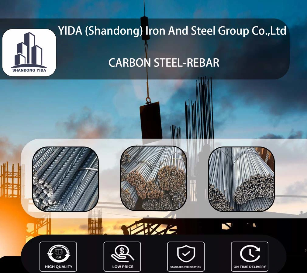 Deformed Steel Rebar SD390 SD490 SD295 Steel Bar 20# 45# Mild Carbon Iron Steel Bar