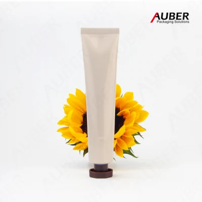Claro Mate Embalaje Sun Care Crema Facial Cleanser Crema de pasta de dientes Squeeze Tubos con tapón de bambú