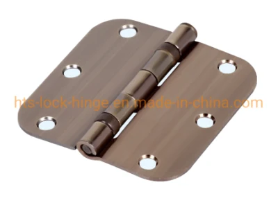 Bisagra de la vuelta de la esquina de rodamiento de bolas de acero con 3.5/4 pulg forma redonda de madera para puertas residenciales o comerciales de la bisagra bisagra