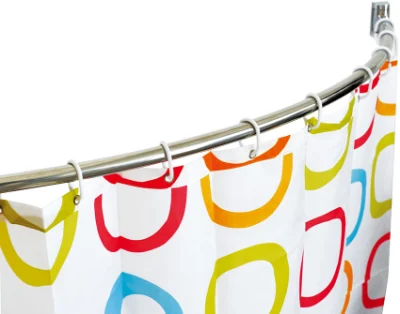  El cuarto de baño de cromo de venta online de la barra de ducha curvos de Acero Inoxidable Varilla cortina de ducha curvos