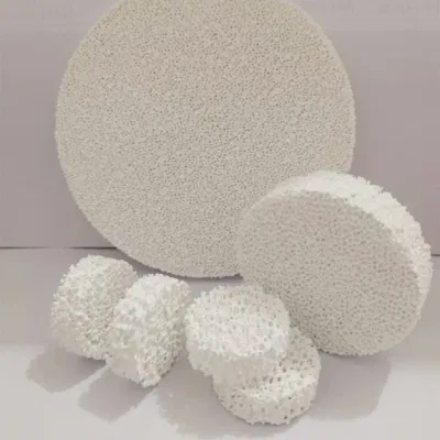 Dia70*20mm de espuma de alúmina de 10-60ppi placas cerámico redondo para fundición de metales