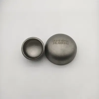  Tubo de acero inoxidable 304 316L soldado con tapón de extremo redondo Conexión 2 pulgadas Sch10 ASTM A312 Conexión de tubería de acero inoxidable Tapón