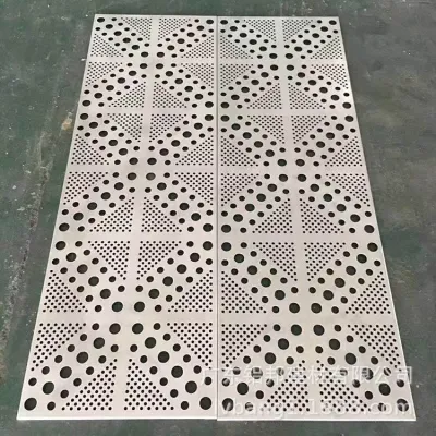 Revestimiento de fachada de aluminio de materiales de construcción metálica perforada agujero redondo perforado para la hoja de panel de la decoración de muros cortina