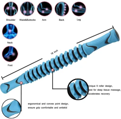 3D músculo Roller Stick Masaje para el ejercicio de cuerpo entero Deportes relajación muscular profunda MasPager Roller Stick para dolor y.. Músculos tensos Esg13090