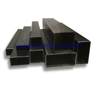 P195 de primera calidad, cajas de cartón leve tubular de acero cuadrado negro de tamaño de la fábrica China
