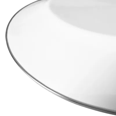 Mayorista de la fábrica de acero redondo blanco impreso personalizado de metal esmaltado plato de sopa de Camping placas con S/S RIM