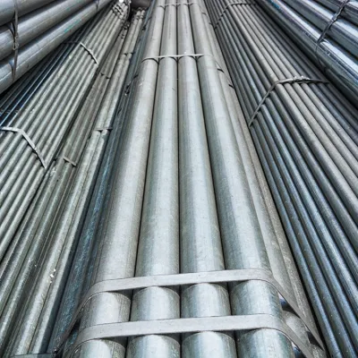 Construcción estructura de estructura de acero de desecho materia prima Acero redondo suave Tubería galvanizada