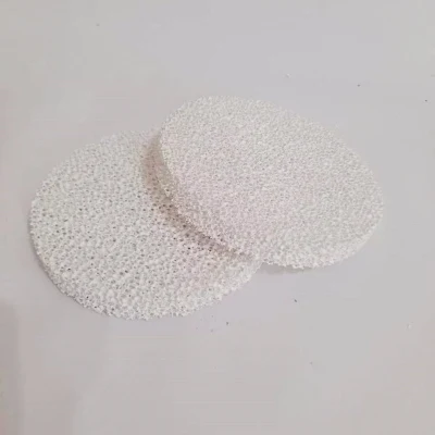 Dia70*20mm de espuma de alúmina de 10-60ppi placas cerámico redondo para fundición de metales