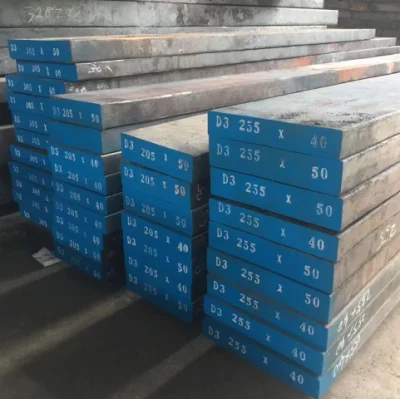 Cr12/1.2080/D3/SKD1 laminadas en caliente/Barra plana de acero forjado/Mecanizados/Triturado Barra redonda/bloque de acero/Frío Acero de herramienta de trabajo