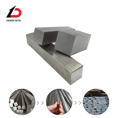 Laminado en caliente/extraído en frío MS aleación de carbono barra cuadrada de acero SAE AISI A36 Ss400 ASME SA484 ASME SA276 Cuadrado sólido forjado Varilla de acero