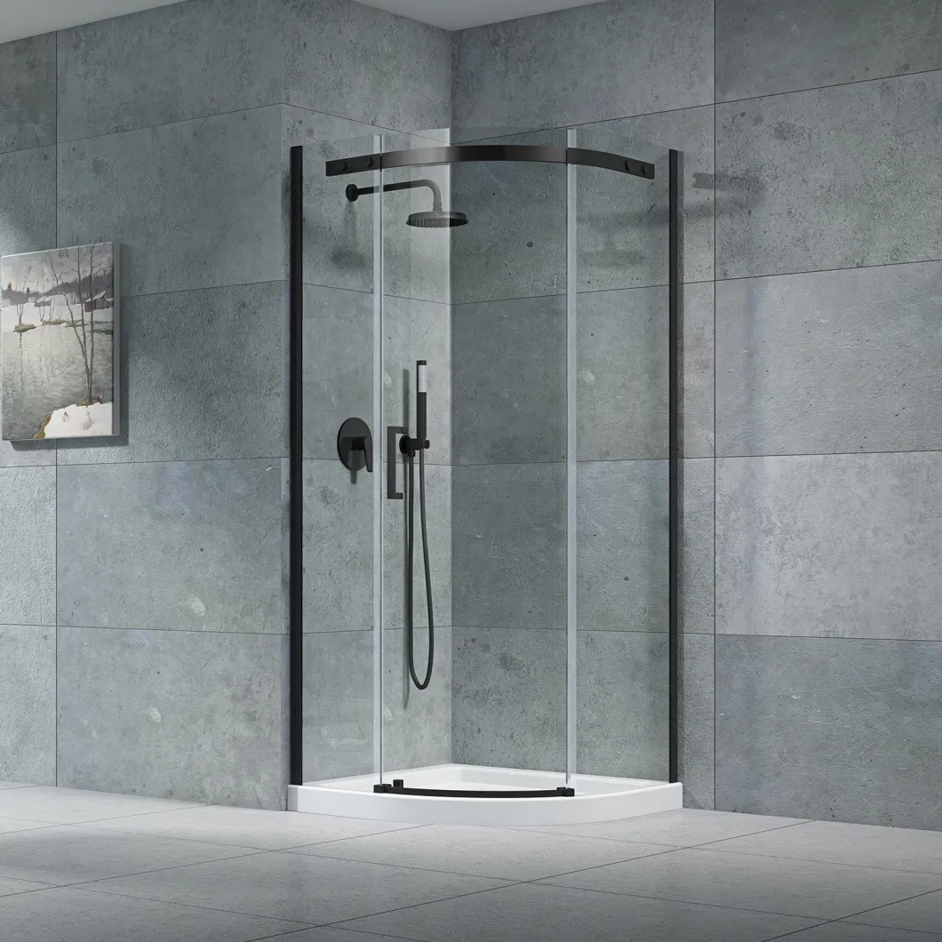 Stainless Steel Tempered Glass Two Sliding Shower Room with Silver Aluminum Frame (JP13)