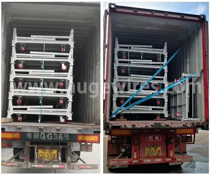 Transport Metal Containers Stackable Steel Metal Wire Mesh Pallet in Stock