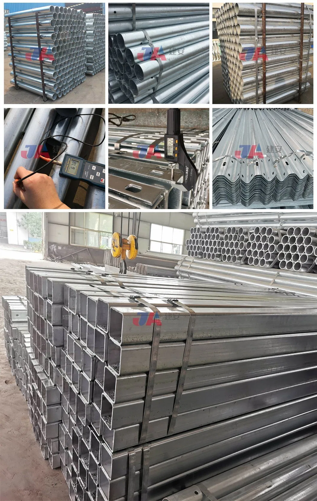 Hot Dipped Galvanized Metal Round Post for Highway Guardrail