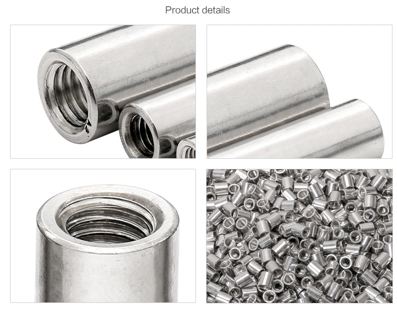 DIN 6334 Stainless Steel 304 M2 Long Round Coupling Nut