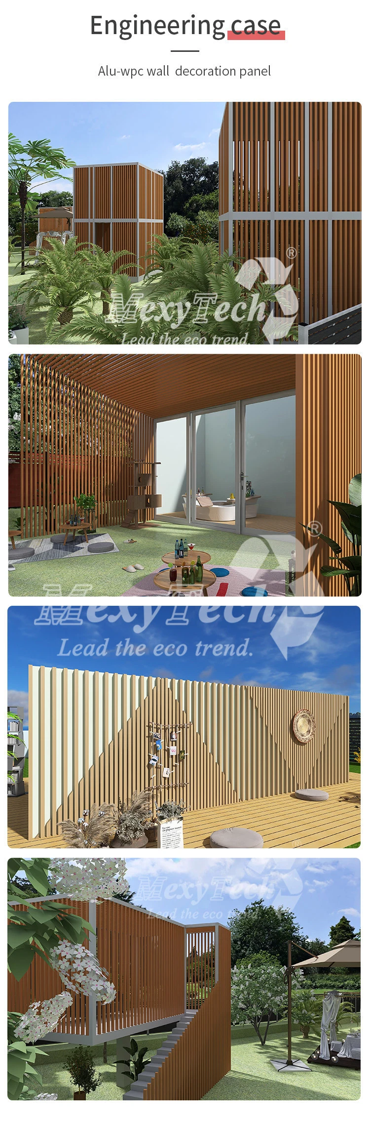 Sun Proof WPC Square Wood Plastic Composite Timber Tube for Garden
