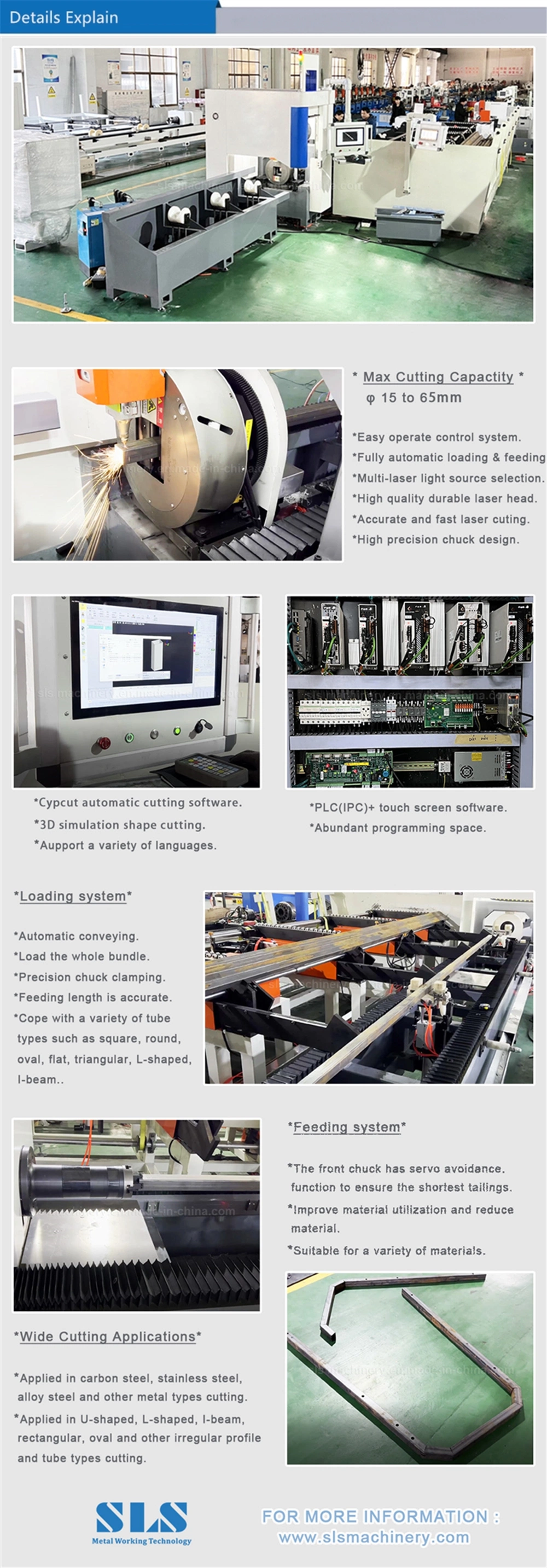 Own Factory CE Certified Round Square Pipe CNC High Speed Fiber Laser Cutting Machine Metal Tube