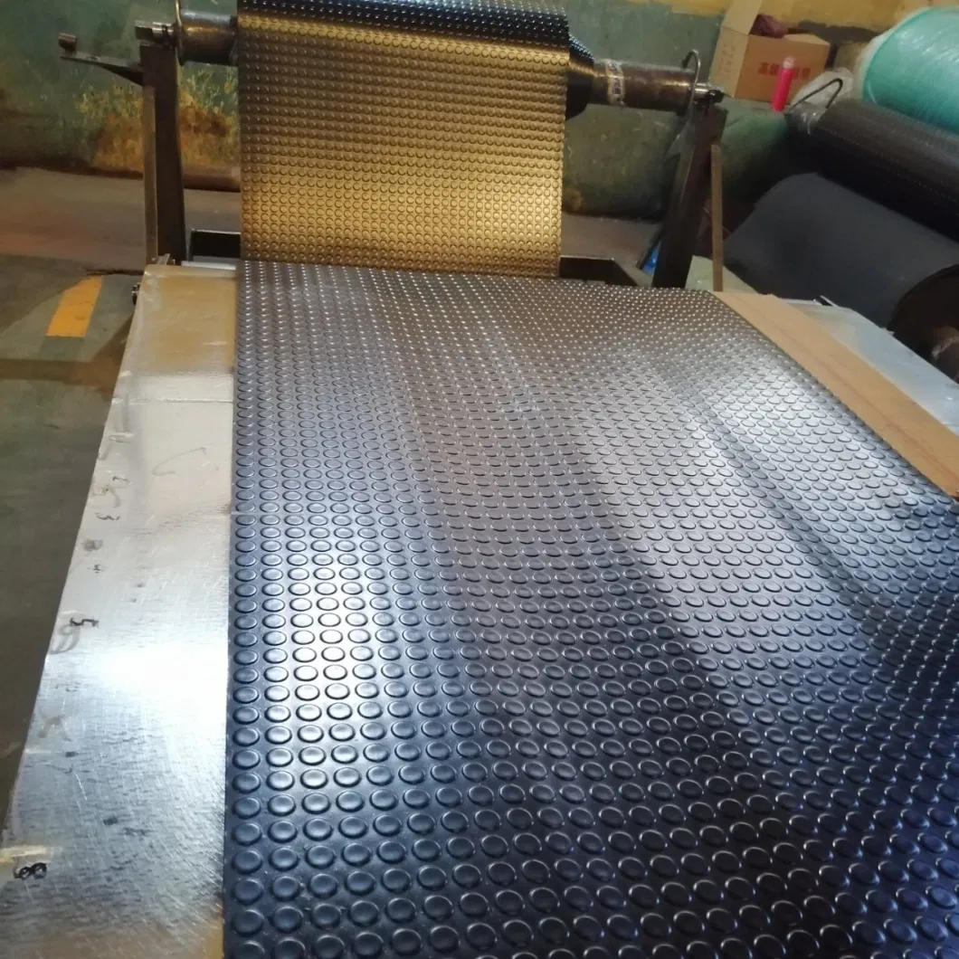 Factory Manufacture 3-6 mm Non -Slip Round Button Rubber Matting / Coin Rubber Sheet