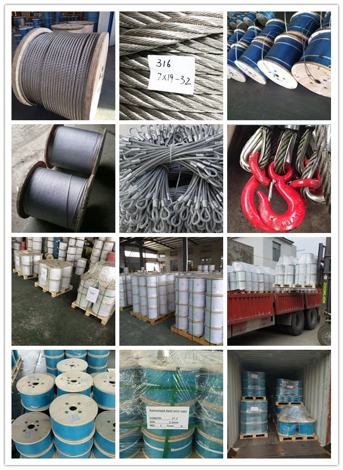 Factory for 316 7X7 7X19 Stainless Steel Cable Steel Wire Rope 2mm