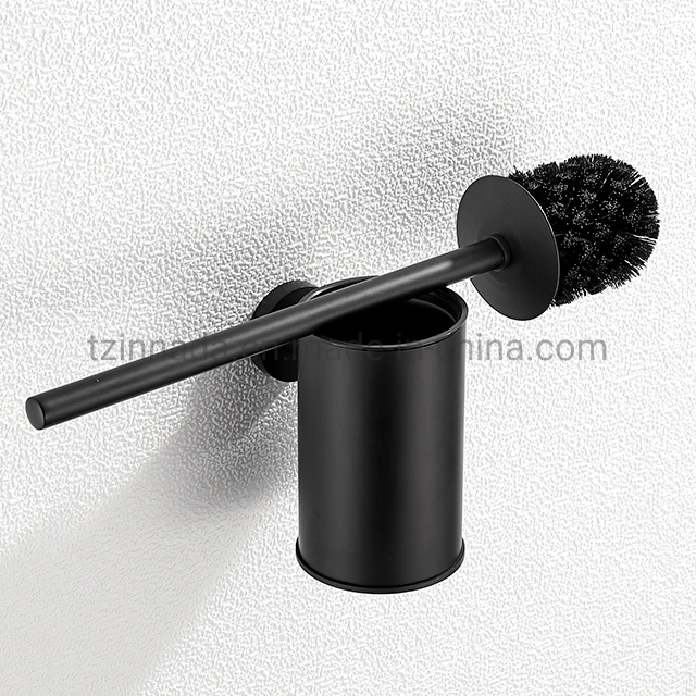 Wall Mounted Round 304 Stainless Steel Toilet Brush Holder Set (NC9898-MB2)