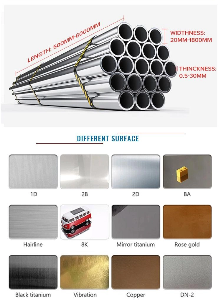 Ss 201 304 316 310S 309S Square Round Stainless Seamless Steel Pipe