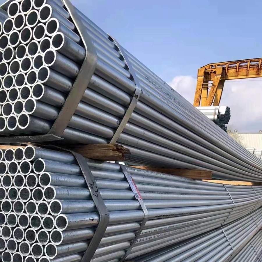 Hot Dipped 48.3mm Galvanized Steel Pipe 6m Round Tube