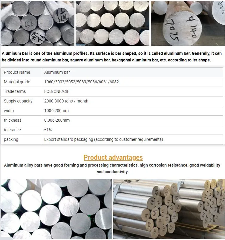 China Factory Supply Carbide Solid Round Aluminum Alloy Rod 6061 6063 Aluminum Rod Bar