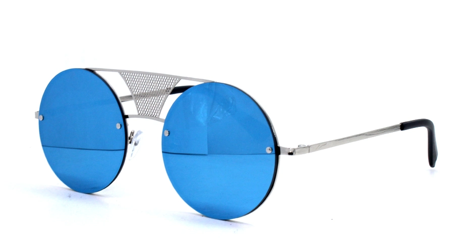 Fashionable Round Metal Sunglasses with High-Quality Lenses