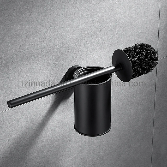 Wall Mounted Round 304 Stainless Steel Toilet Brush Holder Set (NC9898-MB2)