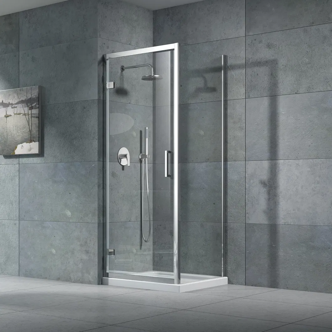 Stainless Steel Tempered Glass Two Sliding Shower Room with Silver Aluminum Frame (JP13)