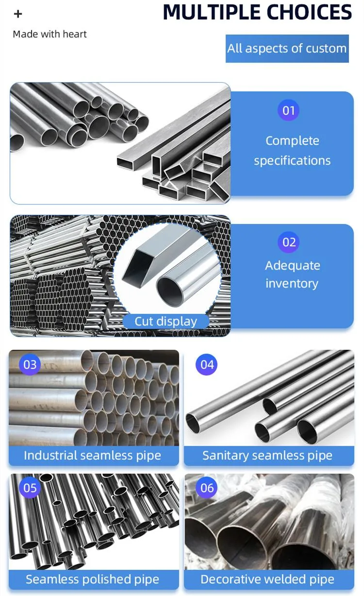 304 Round Seanmless Stainless Steel Pipe Ss Tube Price