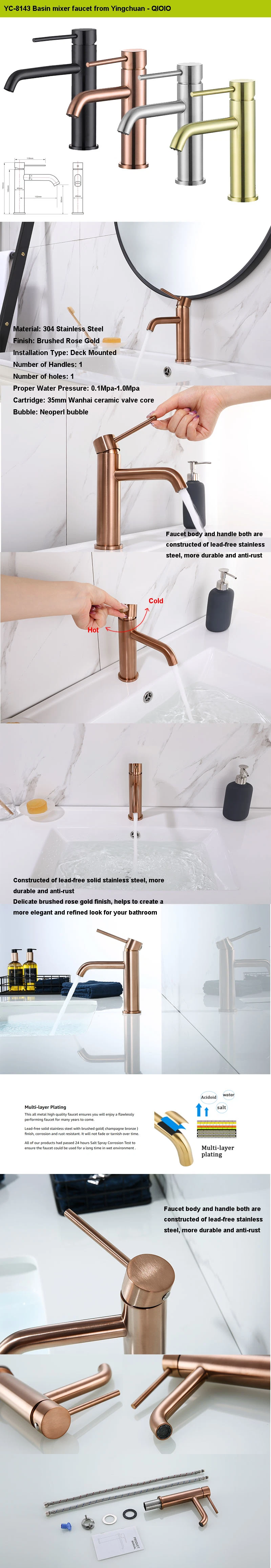 Stainless Steel Safety Mixer Tap Nice Quality Bathroom Basin Faucet