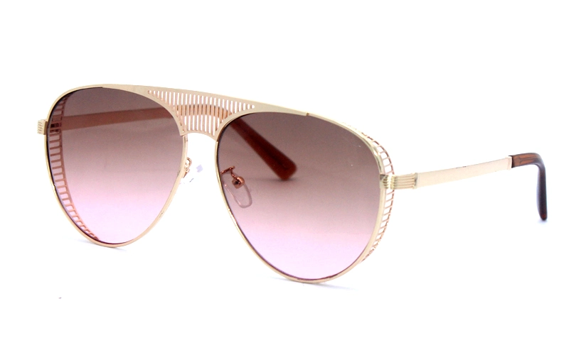 Fashionable Round Metal Sunglasses with High-Quality Lenses