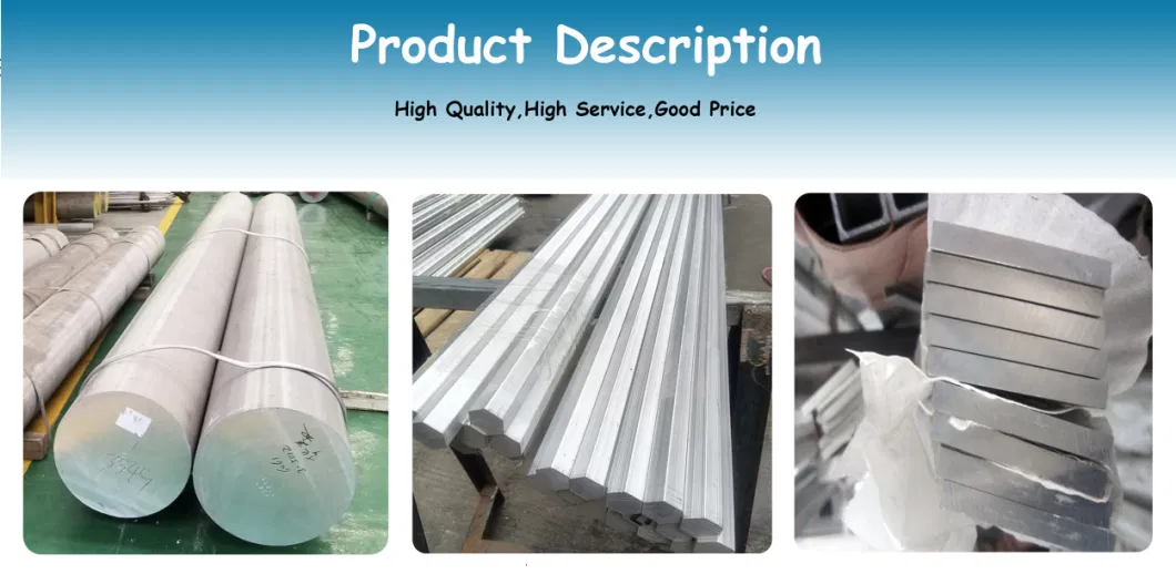 3003 2024 1100 1060 6063 6082 5005 5052 5083 5182 5754 T4 T6 Extruded Solid Aluminum Profile Bar Round Solid Rod Bar for High Quantity