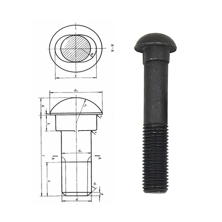 Grade 4.8 8.8 10.9 12.9 Metric Inch Size Rail Fish Bolt Plate and Nut Fishtail Fastening Anchor Bolts for The Tower Railway