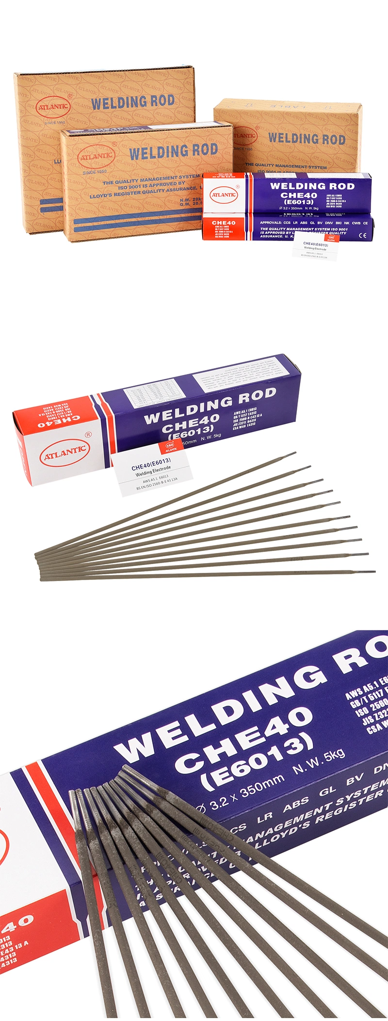 Atlantic Low Carbon Steel Welding 4.0mm Rod Covered Welding Electrode for Mild Steel