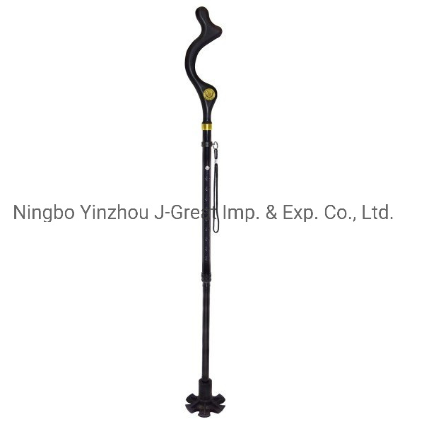 New Design Foldable Adjustable Aluminum Cane Elderly Walking Stick (JGM0019)