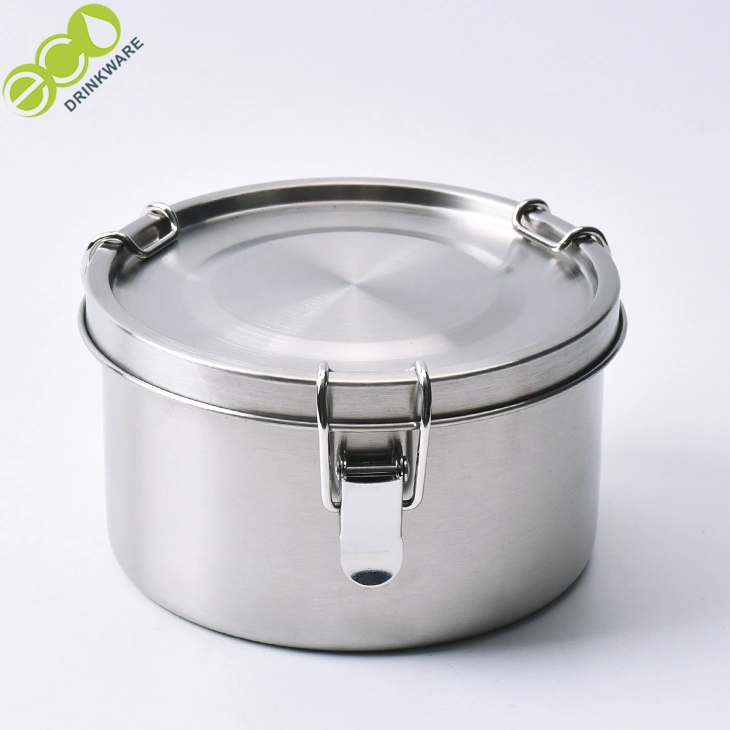 GF007 2000ml Wholesale Round 304 Stainless Steel Food Container Lunch Box