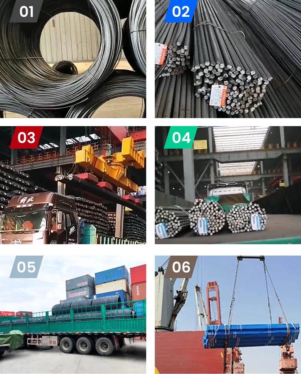 Hot Rolled Reinforced Steel Rebars Deformed Steel Bar Hrb355 HRB400 HRB500 Hrb600 B400awr B400bwr Construction 6mm 9mm 12mm Building Material Round Bar Rebar