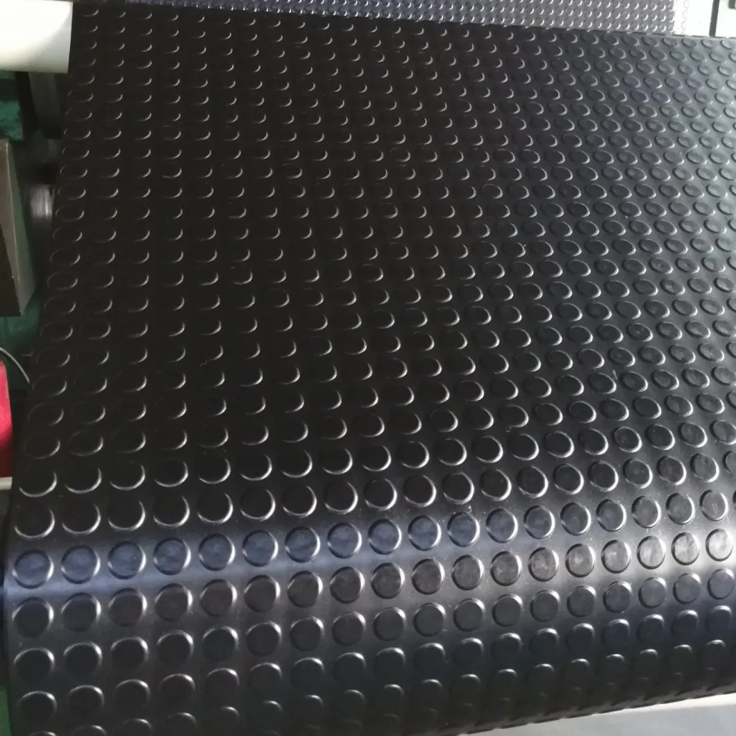 Factory Manufacture 3-6 mm Non -Slip Round Button Rubber Matting / Coin Rubber Sheet