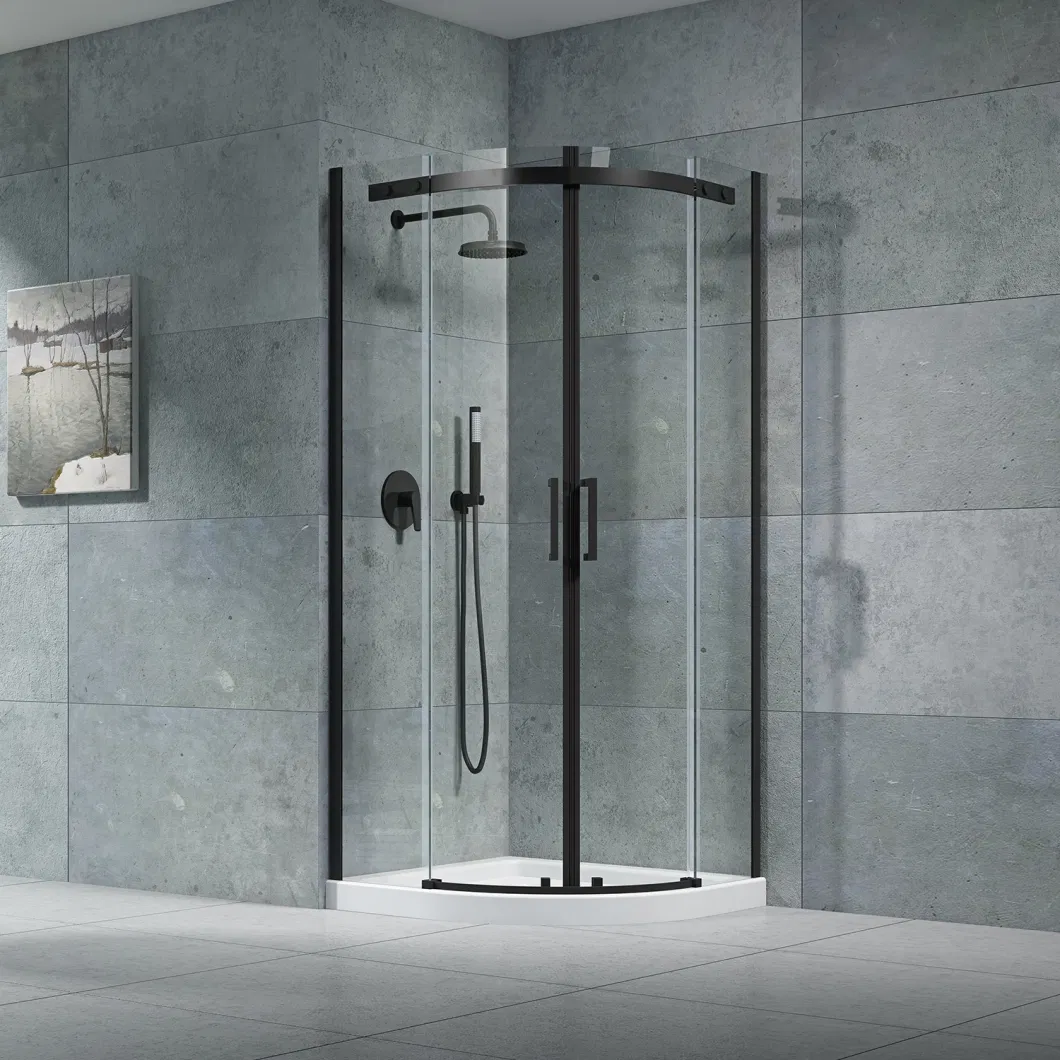 Stainless Steel Tempered Glass Two Sliding Shower Room with Silver Aluminum Frame (JP13)